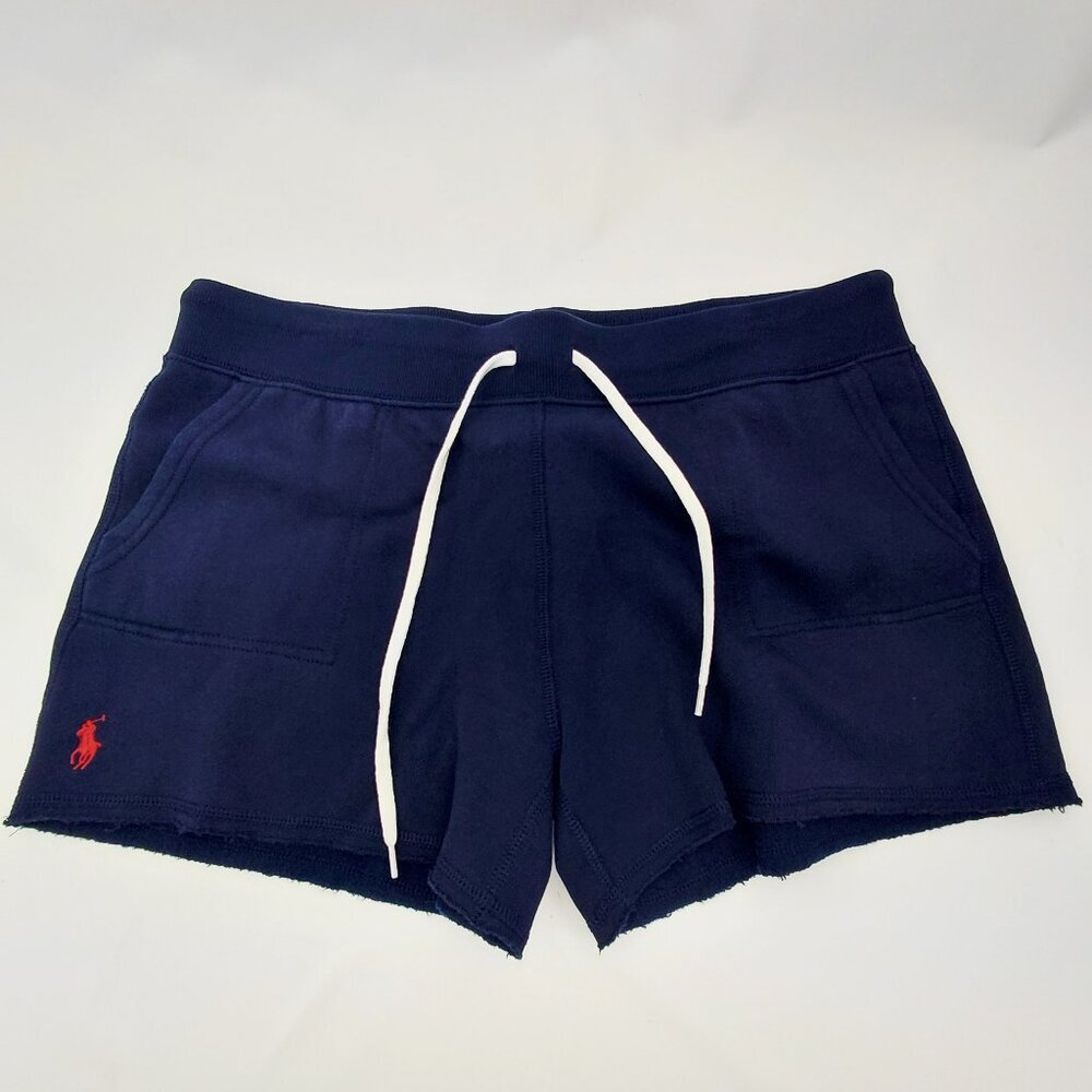 Polo Ralph Lauren Women's Sweat Shorts Fleece Lounge Casual Navy Blue‎